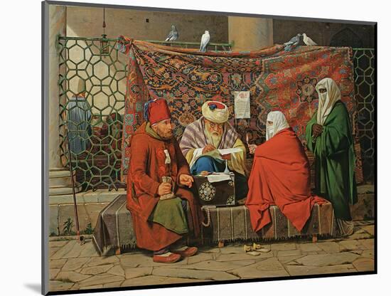 A Turkish Notary Drawing Up a Marriage Contract in Front of the Kilic Ali Pasha Mosque, Tophane,…-Martinus Rorbye-Mounted Giclee Print