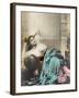 A Turkish Woman in Her Interior House Clothing, Reclines on an Ottoman Settee-null-Framed Photographic Print