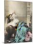 A Turkish Woman in Her Interior House Clothing, Reclines on an Ottoman Settee-null-Mounted Photographic Print