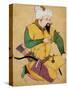 A Turkoman or Mongol Chief Holding an Arrow, from the Large Clive Album, 1591-92-null-Stretched Canvas