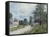 A Turn in the Road, 1873-Alfred Sisley-Framed Stretched Canvas