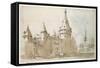 A Turreted Chateau and a Church-Jacques Callot-Framed Stretched Canvas