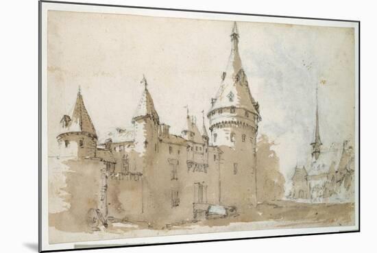 A Turreted Chateau and a Church-Jacques Callot-Mounted Giclee Print
