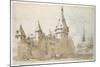 A Turreted Chateau and a Church-Jacques Callot-Mounted Giclee Print