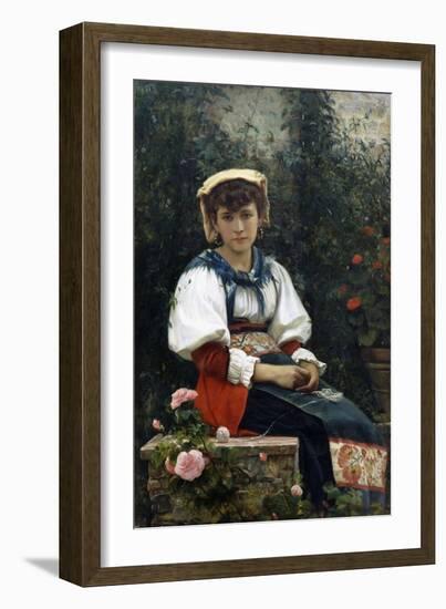 A Tuscan Beauty, 1874-Giovanni Costa-Framed Giclee Print