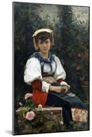 A Tuscan Beauty, 1874-Giovanni Costa-Mounted Giclee Print