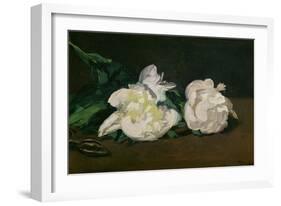 A Twig of White Peonies with Pruning Shears, 1864-Edouard Manet-Framed Giclee Print