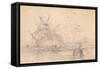 A Two Deck Ship Wrecked on a Beach, 19Th Century (Graphite)-John Christian Schetky-Framed Stretched Canvas