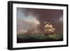 A Two Decker and Other Vessels in Stormy Weather off Gibraltar, 1824-Thomas Whitcombe-Framed Giclee Print