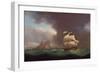 A Two Decker and Other Vessels in Stormy Weather off Gibraltar, 1824-Thomas Whitcombe-Framed Giclee Print