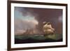 A Two Decker and Other Vessels in Stormy Weather off Gibraltar, 1824-Thomas Whitcombe-Framed Giclee Print