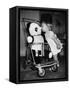 A Two Year Old Girl Kisses a Stuffed Panda on the Nose, Ca. 1955-null-Framed Stretched Canvas