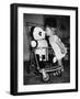 A Two Year Old Girl Kisses a Stuffed Panda on the Nose, Ca. 1955-null-Framed Photographic Print