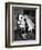 A Two Year Old Girl Kisses a Stuffed Panda on the Nose, Ca. 1955-null-Framed Photographic Print