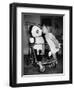 A Two Year Old Girl Kisses a Stuffed Panda on the Nose, Ca. 1955-null-Framed Photographic Print