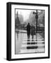 A Typical English Street on a Rainy Shopping Day: an Elderly Couple Use the Zebra Crossing-Henry Grant-Framed Photographic Print