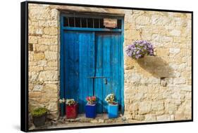 A typical view of a building in the traditional village of Omodos in Cyprus, Europe-Chris Mouyiaris-Framed Stretched Canvas