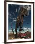 A Tyrannosaurus Rex About to Crush a Cadillac with His Feet-Stocktrek Images-Framed Photographic Print