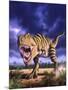 A Tyrannosaurus Rex Attacks, Lit by the Late Afternoon Sun-null-Mounted Art Print