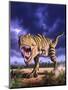 A Tyrannosaurus Rex Attacks, Lit by the Late Afternoon Sun-null-Mounted Art Print