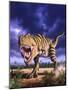 A Tyrannosaurus Rex Attacks, Lit by the Late Afternoon Sun-null-Mounted Art Print