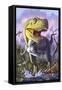 A Tyrannosaurus Rex Crashes Through a Swamp-null-Framed Stretched Canvas