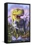 A Tyrannosaurus Rex Crashes Through a Swamp-null-Framed Stretched Canvas