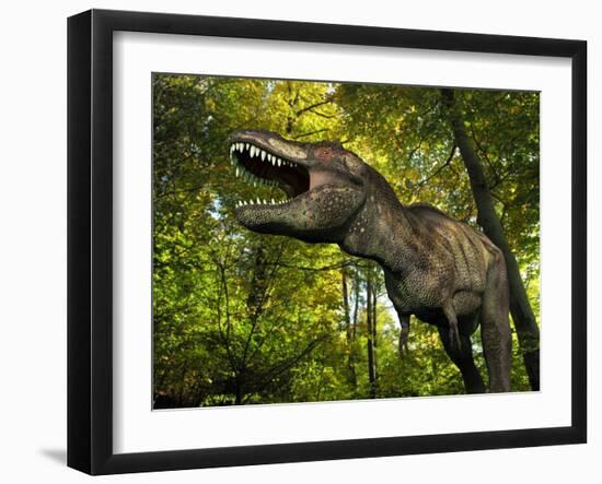 A Tyrannosaurus Wanders a Cretaceous Forest-Stocktrek Images-Framed Photographic Print