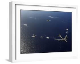 A U.S. Air Force B-52 Stratofortress Aircraft Leads a Formation of Aircraft-Stocktrek Images-Framed Photographic Print