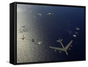 A U.S. Air Force B-52 Stratofortress Aircraft Leads a Formation of Aircraft-Stocktrek Images-Framed Stretched Canvas