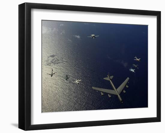 A U.S. Air Force B-52 Stratofortress Aircraft Leads a Formation of Aircraft-Stocktrek Images-Framed Photographic Print