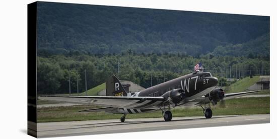 A U.S. Air Force C-47 Skytrain Aircraft Lands at Ramstein Air Base, Germany-null-Stretched Canvas