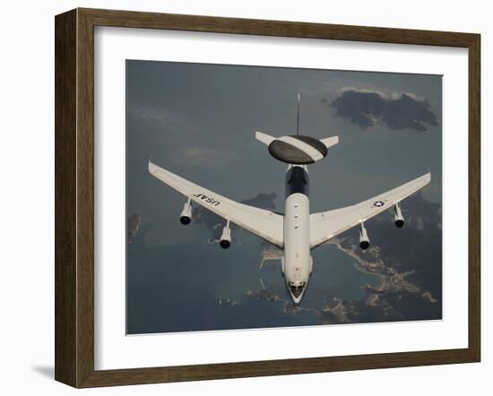 A U.S. Air Force E-3 Sentry Aircraft Off the Coast of South Korea-Stocktrek Images-Framed Photographic Print