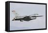 A U.S. Air Force F-16 Fighting Falcon in Flight over Italy-null-Framed Stretched Canvas
