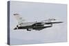 A U.S. Air Force F-16 Fighting Falcon in Flight over Italy-null-Stretched Canvas