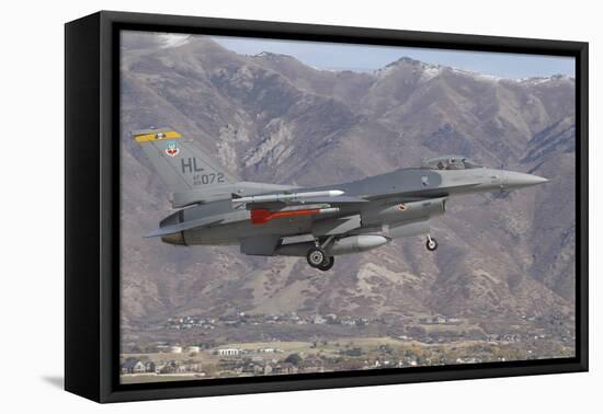 A U.S. Air Force F-16C Fighting Falcon Landing at Hill Air Force Base, Utah-Stocktrek Images-Framed Stretched Canvas