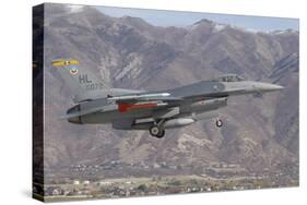 A U.S. Air Force F-16C Fighting Falcon Landing at Hill Air Force Base, Utah-Stocktrek Images-Stretched Canvas