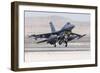 A U.S. Air Force F-16C Fighting Falcon Landing-Stocktrek Images-Framed Photographic Print