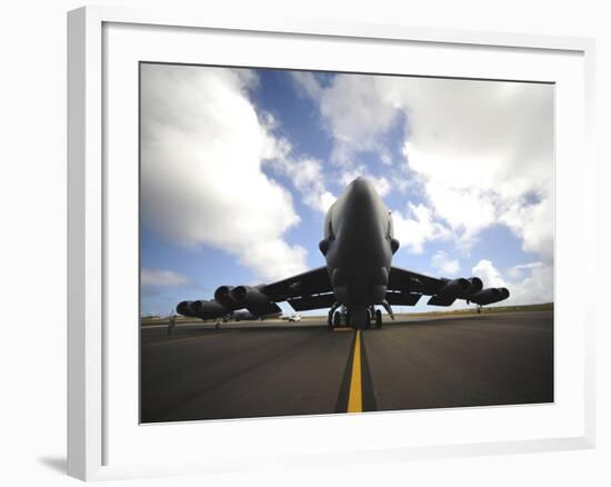 A U.S. Air Force Maintenance Crew Performs Post Flight Checks on a B-52 Stratofortress-Stocktrek Images-Framed Photographic Print