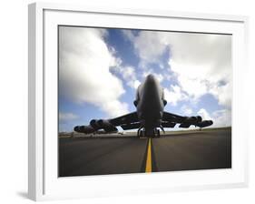 A U.S. Air Force Maintenance Crew Performs Post Flight Checks on a B-52 Stratofortress-Stocktrek Images-Framed Photographic Print