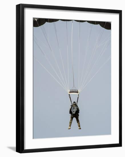 A U.S. Air Force Pararescueman Descends During Jump Training-null-Framed Photographic Print