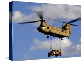 A U.S. Army CH-47 Chinook Helicopter Transports a Humvee-Stocktrek Images-Stretched Canvas