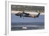 A U.S. Army Uh-60 Black Hawk Helicopter Collects Water from a Reservoir-null-Framed Photographic Print