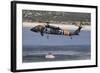 A U.S. Army Uh-60 Black Hawk Helicopter Collects Water from a Reservoir-null-Framed Photographic Print