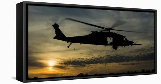 A U.S. Army Uh-60 Black Hawk Leaves the Drop Zone-Stocktrek Images-Framed Stretched Canvas