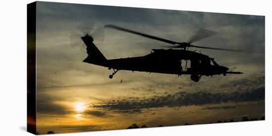 A U.S. Army Uh-60 Black Hawk Leaves the Drop Zone-Stocktrek Images-Stretched Canvas