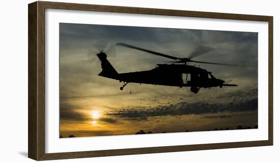 A U.S. Army Uh-60 Black Hawk Leaves the Drop Zone-Stocktrek Images-Framed Photographic Print