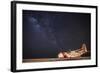 A U.S. Coast Guard C-130 Hercules Parked on the Tarmac on a Starry Night-null-Framed Photographic Print