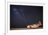 A U.S. Coast Guard C-130 Hercules Parked on the Tarmac on a Starry Night-null-Framed Photographic Print