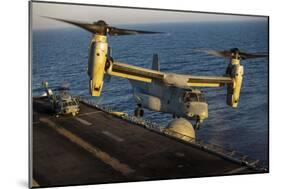 A U.S. Marine Corps MV-22B Osprey Lands on USS Kearsarge-null-Mounted Photographic Print